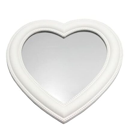 Eaoundm 27 X 27 cm Heart Makeup Mirror Wall Mirror Desktop Mirror Bedroom Mirror… (White)