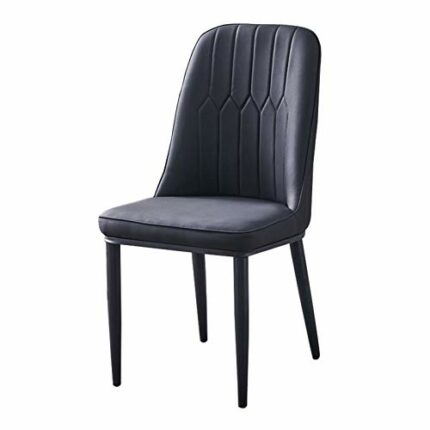 dining chair Kitchen Dining Room Furniture Chairs Faux Leather Dining Chairs Black Metal Legs Chairs Upholstered Seat And Backrest for Living Roo