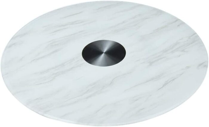 KEppd Home White Marble Turntable Lazy Susan Glass Turntable, Kitchen Round Rotating Turntable Can Rotate 360 Degrees, Rotating Flexibly And Smoo