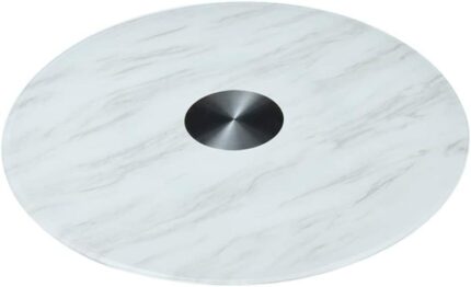 KEppd Home White Marble Turntable Lazy Susan Glass Turntable, Kitchen Round Rotating Turntable Can Rotate 360 Degrees, Rotating Flexibly And Smoo