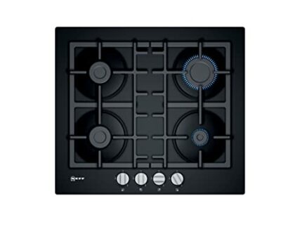 Neff N 50 T26CB49S0 Gas hob with Sword Dials and Cast Iron Pan Supports, 60 cm, Tempered glass, Black, Built in