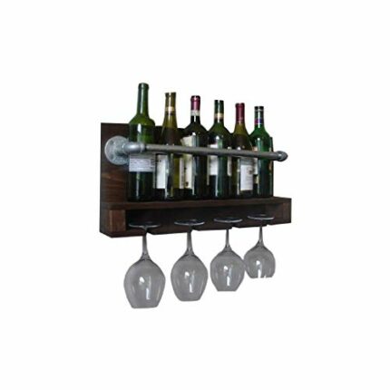 DLOETT Wooden Wine Rack- Rustic Wall Mounted Wine Racks,Metal Hanging Wine Rack,Home Room Living Room Kitchen Decor Display Rack