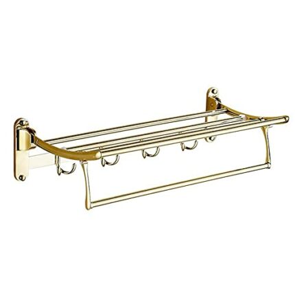 HIGOH Towel Racks,Bathroom Towel Rack Wall Mounted Towel Holder,Bathroom Towel Rack,Stainless Steel Folding Foldable Fixed Bath Towel Holder,Bath