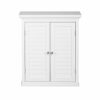 VERSANORA Teamson Home Wooden Bathroom Wall Cabinet, Bathroom Cabinet, Removable Storage Cabinet, Double Louvered Doors, White, Glancy Collection