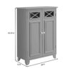VERSANORA Teamson Home Bathroom Dawson Grey Wooden Free Standing Cabinet EHF-6841G, 33 x 66 x 86.4
