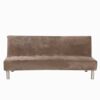 Velvet Plush Armless Sofa Slipcover,3 Seater Winter Thicker Stretch Sofa Bed Covers Furniture Protector Solid color Anti-slip Stretch Couch Cover