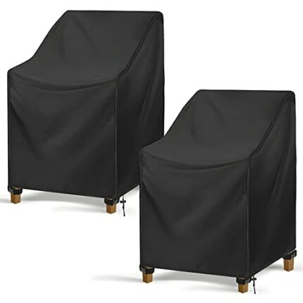 widesmile Garden Chair Cover Patio Stacking Chair Cover Waterproof 420D Oxford Fabric Outdoor Protective Cover for Stackable Chairs Anti-UV 89x89