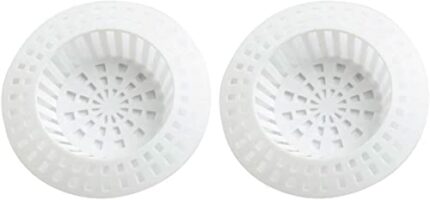 fiXte Plastic Sink Strainer - White Pack of 2. Large 70mm Diameter