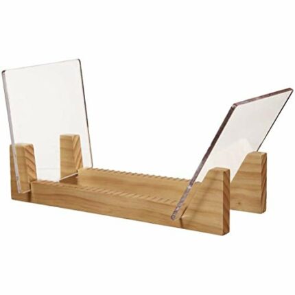 HUSHUI Vinyl Record Storage Holder Stand Rack Wooden CD Display Stand Stackable Modern CD Holder Record Storage Shelf for Displaying 7-12-inch Vi