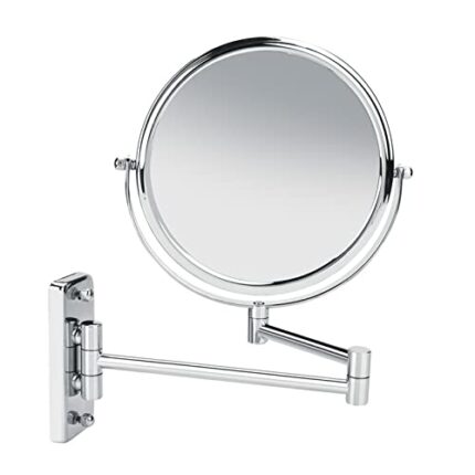 Eujgoov 8 Wall Mount Makeup Mirror, Wall Mounted Vanity Makeup Mirror Bathroom Mirrors for Wall Double Sided Swivel Mirror 3X Magnifying
