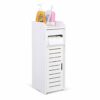 Bathroom Cabinet Free Standing Bathroom Storage Cabinet Wood-plastic Board Slim Bathroom Storage Unit, White Bathroom Storage Toilet Roll Cabinet