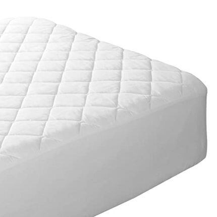 T-H Polycotton Quilted Mattress Protector - 30cm Extra Deep Fitted Mattress Cover Bed Sheet - Anti Allergy Ultra-Soft Mattress Pad (King), White