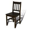 WALNUT Wooden kitchen Bar Tables and Chairs Set Dining Room Table Set for 4 Brown