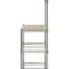 Amazon Basics Kitchen Storage Baker's Rack with Wood Table, Chrome/Wood, 61 cm Wide