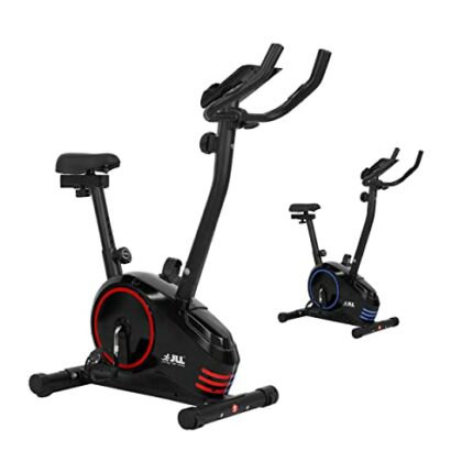 JLL® JF150 Upright Exercise Bike Red, Magnetic Resistance Exercise Bike, Home Gym Bike Adjustable Resistance, 4KG Bidirectional Flywheel, Console