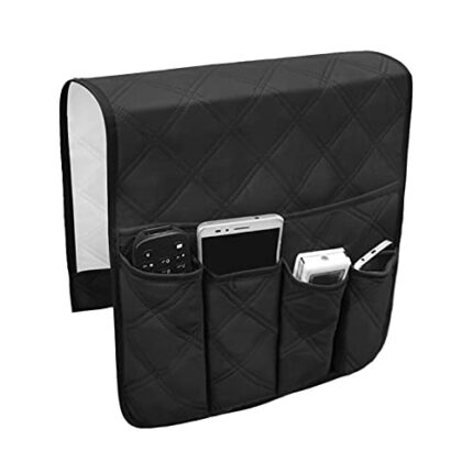 NICEYEA Sofa Chair Couch Armrest Organizer Caddy Anti-Slip Armchair Storage Bag Remote Control Holder for Recliner Couch with Pockets for Cellpho