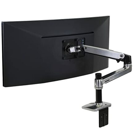 Mounting kit (articulating arm, desk clamp mount, extension adapter, grommet-mount base, 7" post) for LCD display - polished aluminium - screen s