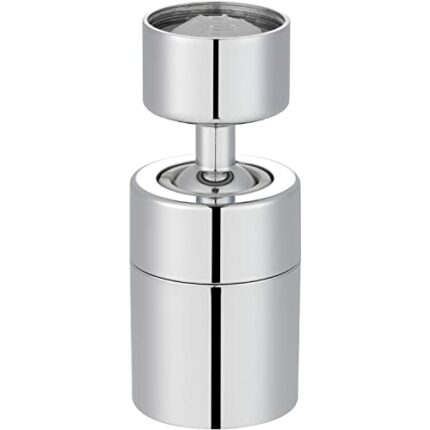Hibbent Sink Aerator for Kitchen/Bathroom, 2 Modes Faucet Aerator Adjustable 360-Degree Swivel Water Saving Faucet Sprayer Head Big Angle Sink Ae