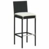 vidaXL Garden Bar Set 7 Piece with Cushions Outdoor Patio Terrace Backyard Furniture Dining Table and Chair Seating Poly Rattan Black