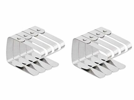 Tablecloth Clips,Tablecloth Clamps 8 Pack Stainless Steel Metal Clips Adjustable Anti-Slip Table Cover Clamp for Picnics Marquees Weddings Garden