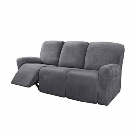 Honeyhouse 3 Seater Recliner Cover, Stretch Recliner Sofa Cover, 3 Cushion Couch Covers Elastic Soft Washable Furniture Protector for Pet Kids (8