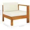 WODMB Garden Furniture 6 Pcs with Cushions Cream Solid Acacia Wood Garden Furniture Set (Color : B, Size : One size)