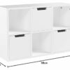 AC Design Furniture Shelf, Wood, White, 58 x 39 x 18 cm