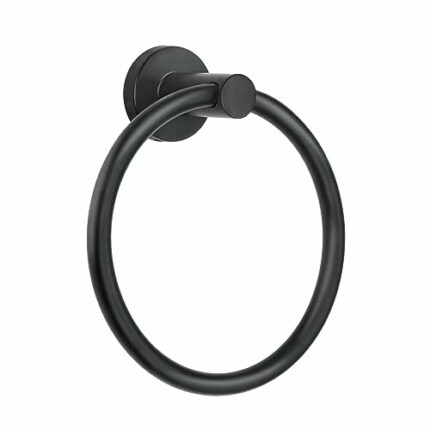 Black Towel Ring，Hand Towel Holder for Bathroom Wall Mounted，Bathroom Towel Holder,Bathroom Towel-Racks,Bathroom Hardware Simple Round Towel Hang
