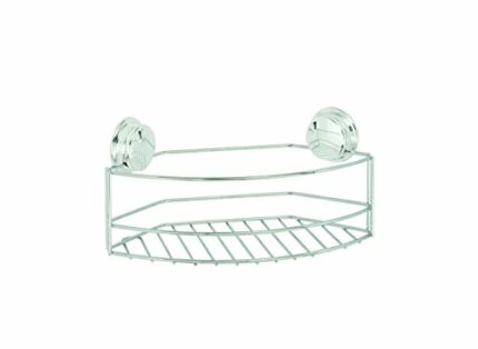 Croydex Rust Free Stick 'N' Lock Plus Large Storage Basket, Metal, Silver