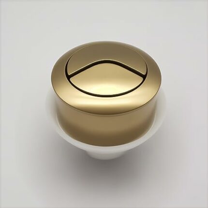 Gold Toilet Flush Button Replacement for Cable Operated Concealed Cistern WC, Flush Fitting Mounting, Brushed Gold Colour