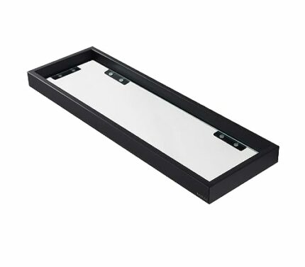 BUVELOT Glass Shelf for Bathroom, 20.47 Inch Large Glass Bathroom shelf, 8mm Extra Thick Tempered Clear Glass Shelves Modern Rectangular,Matte Bl