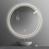 Bathroom Aluminum Frame Washing Table with Lighted Makeup round Smart Bathroom Bathroom Mirror (Various Styles), Bsingle Touch,