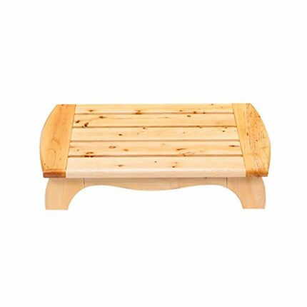 CHEWO Bath Stools,Footstool Water Resistant Multipurpose Durable Sturdy Non-Slip Surface and Feet Wooden Round Step Stool: 65X 35 X15 cm