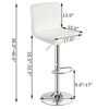 DINGZZ Set of 4 Adjustable Bar Stools PU Leather Swivel Kitchen Counter Pub Chair (Color : Argento, Size : Light Grey)