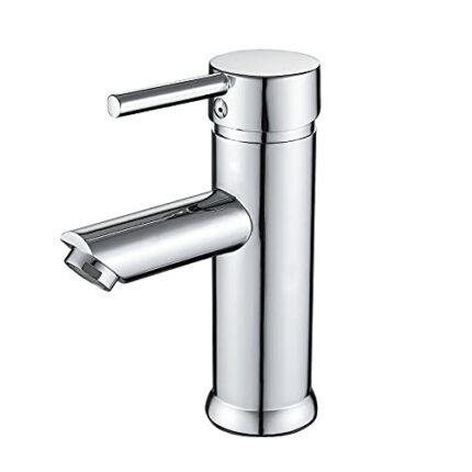 Solepearl Basin Tap Mixer Bathroom Solid Brass Hot and Cold Basin Mixer Tap Bathroom Sink, Modern Single Lever Bathroom Sink Tap with UK Standard