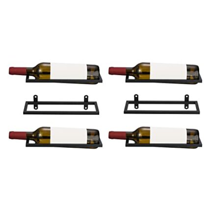 METALLIXITY Wine Rack Wall Mounted 1 Set, Hanging Wine Bottle Organizer Holds 6 Bottles Kitchen Wine Storage Display Holder - for Wall Wine Theme