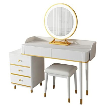DINGZZ Bedroom Light Vanity, Small Desk Wind Bedroom Large Capacity Storage Cabinet