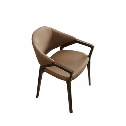 maozi Dinning Chair Wood Comfortable Cafe Dining Chairs Arm Living Room Decoration Kitchen Furniture (Color : Argento, Size : Light Grey)