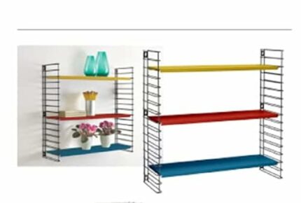 Tomado Timeless and modular wall shelf, metal, white, 70x21x68 cm