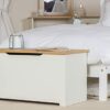 Core Products Ottoman, White with Oak Veneered Tops, 38x80x41 cm, CL540