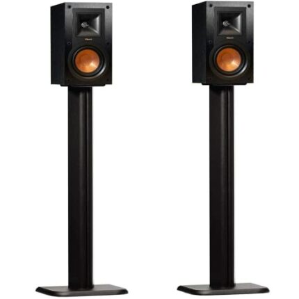 ECHOGEAR Universal Floor Speaker Stands - Vibration-Absorbing MDF Design Works with Klipsch, Polk, JBL & Other Bookshelf Speakers Or Studio Monit