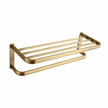 N/A Chrome Bathroom Towel Rack Fixed Bath Towel Holder Bar Hotel Home Bathroom Storage Rack Shelf