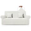 TAOCOCO Sofa Cover 3 Seater, Stretch Sofa Slipcovers Spandex Jacquard Couch Cover, Sofa Protectors From Pets (1 Pieces, White)
