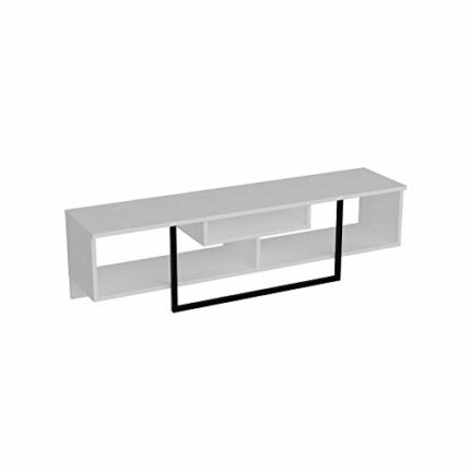 DECOROTIKA Asal 150 cm Wide TV Unit Media Console for TVs up to 65 inch (White and Black)