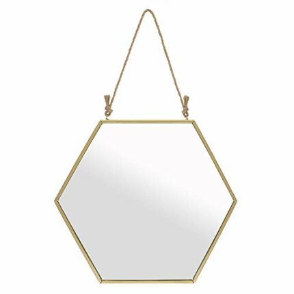 Something Different DP_28317 Geometric Mirror | Gold | Large | H:26cm W:30cm D:0.5cm | Pack of 1