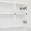 VASAGLE BBK122W01 Mirrored Cabinet, Bathroom Cabinet with Height-Adjustable Shelves, Door and Top Panel with High-Gloss Surface, Bathroom, 54 x 1