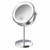 Benbilry LED Lighted Makeup Mirror - 7 Inch 1x/10x Magnifying Mirror Touch Control, Double Sided Magnified Vanity Mirror With Stand, Battery Oper