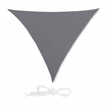 Relaxdays Shade Sail, Triangle, Water-Repellent, UV-Protection with Tethers, Balcony Canopy, 6x6x6m, Grey