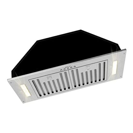 Range Hood Insert/Built-in 30 inch,Ultra Quiet Powerful Vent Hood with LED Lights, 3 Speeds 600 CFM, Stainless Steel - Akicon (Warm White)
