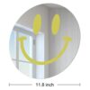 Visgo Preppy Room Decor Smiley Face Mirror - 11.8 Inches Aesthetic Wall-Mounted Mirror for Teen Girls Bedroom, Wall Decor, and Dressing Table | E